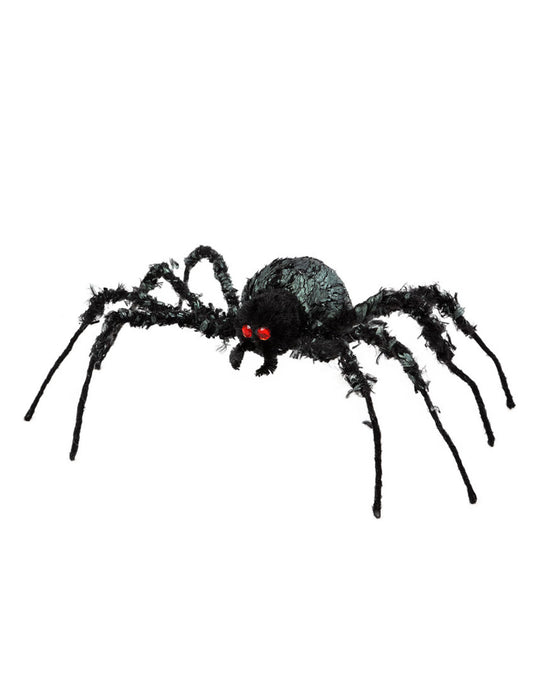 Araignée géante Halloween pour décoration noire avec yeux rouges
