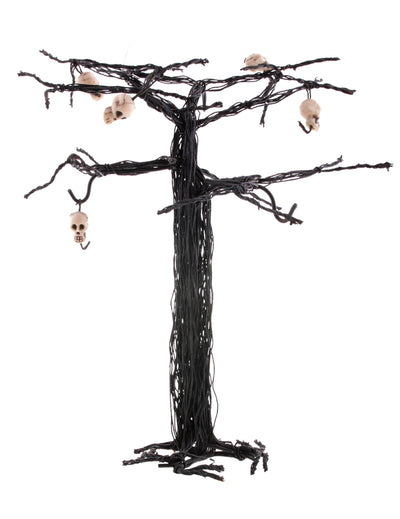 Arbre d'Halloween avec crânes pour décoration noir et blanc