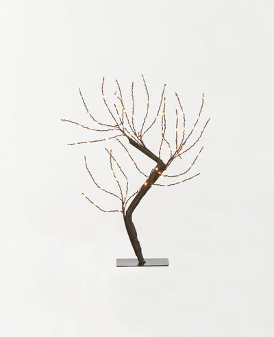 Arbre lumineux 100 LED pour décoration blanc chaud et marron