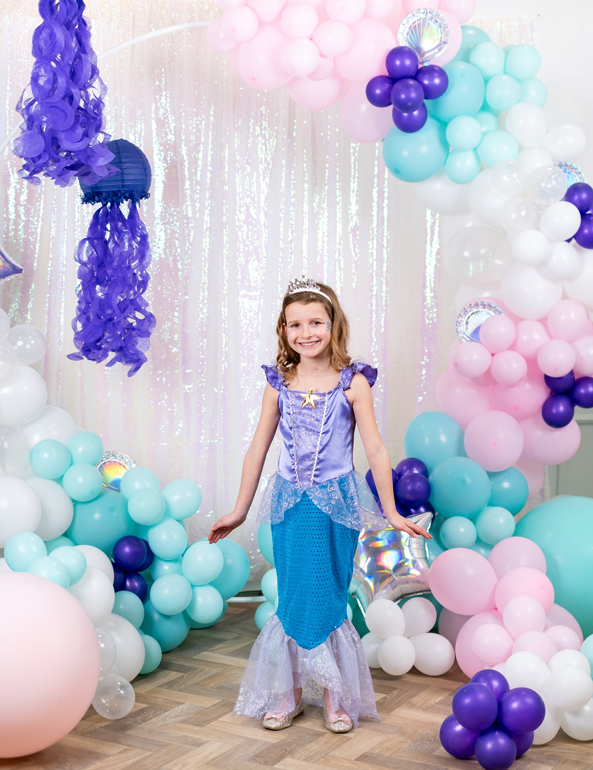 Support arche ronde en métal pour ballons blanc