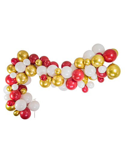 Tradicionalni šik lok, 80 rdečih, belih in zlatih balonov, božični komplet