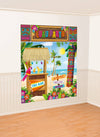 Arrière plan hawaï pour fête kit de 5 posters avec tiki bar et totem multicolore