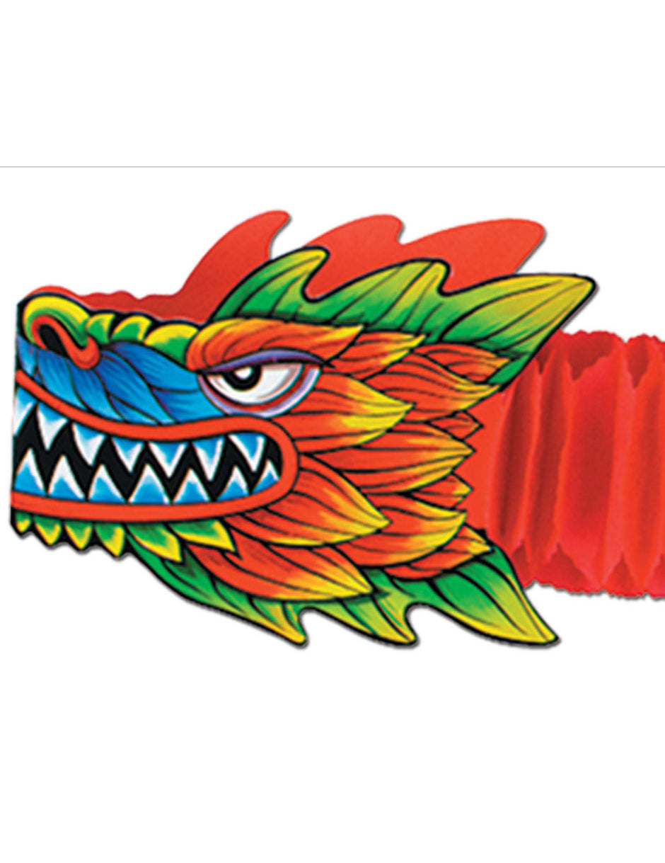 Gros plan sur la tête de la décoration murale dragon Nouvel an Chinois