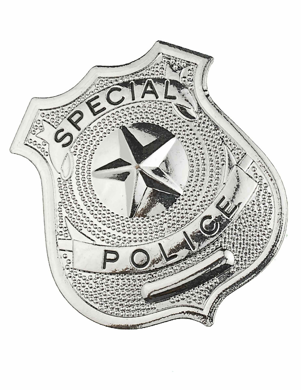 Badge de policier pour adulte argenté en métal