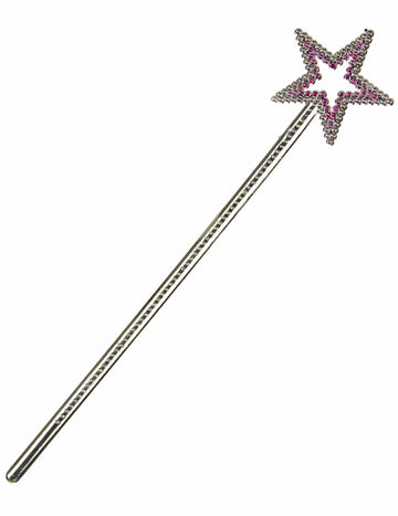 Baguette magique étoile pour adulte et enfant rose et argentée