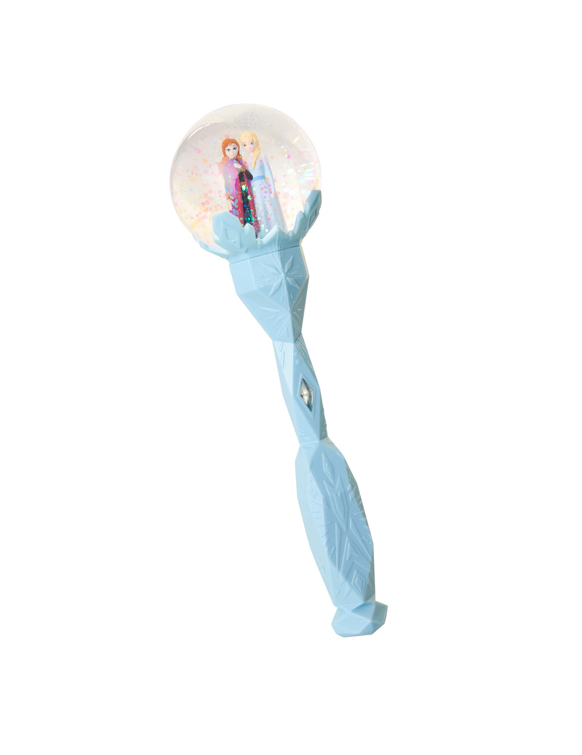 Baguette musicale La Reine des Neiges 2 pour fille bleu avec boule à neige Anna et Elsa