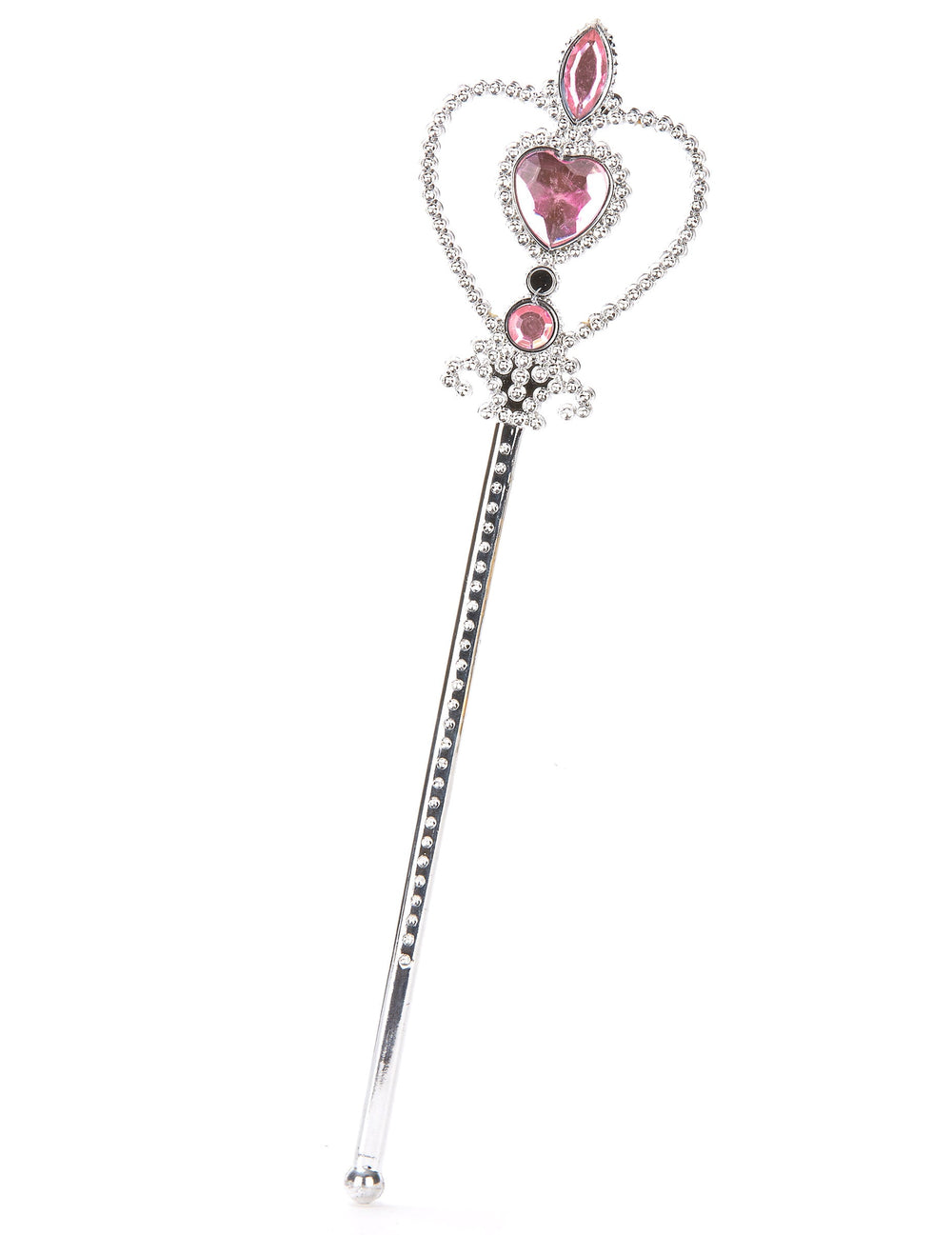 Baguette princesse coeur pour adulte et enfant rose et argentée