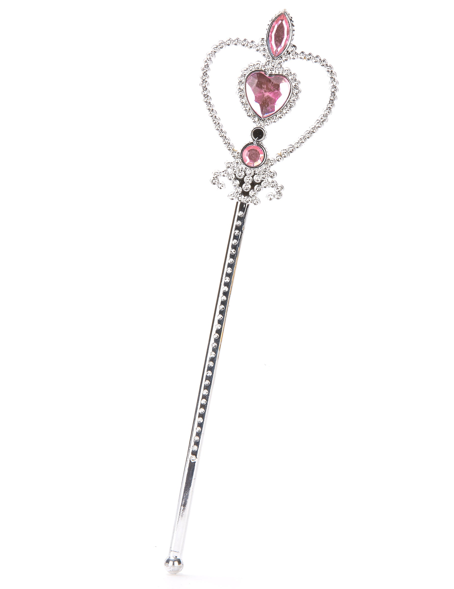 Baguette princesse coeur pour adulte et enfant rose et argentée