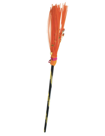 Oranžna čarovniška metla 95 cm