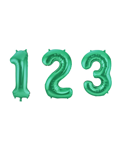 Ballon aluminium chiffre pour fête vert métallique
