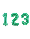 Ballon aluminium chiffre pour fête vert métallique