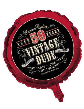 Vintage Birthday Aluminijast balon 50 let 46 cm