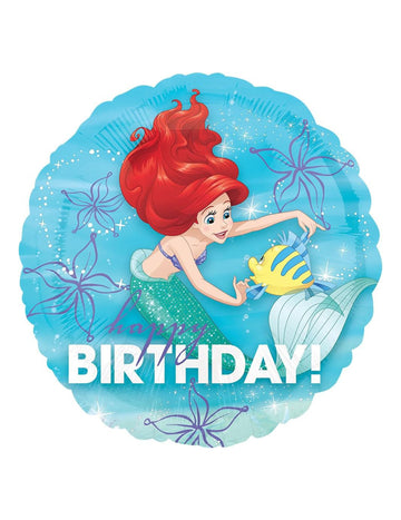 Ariel The Little Mermaid Happy Birthday Foil Balloon 43 cm