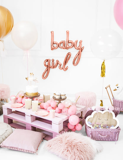 Baby rose zlato aluminijast balon 73,5 x 75,5 cm