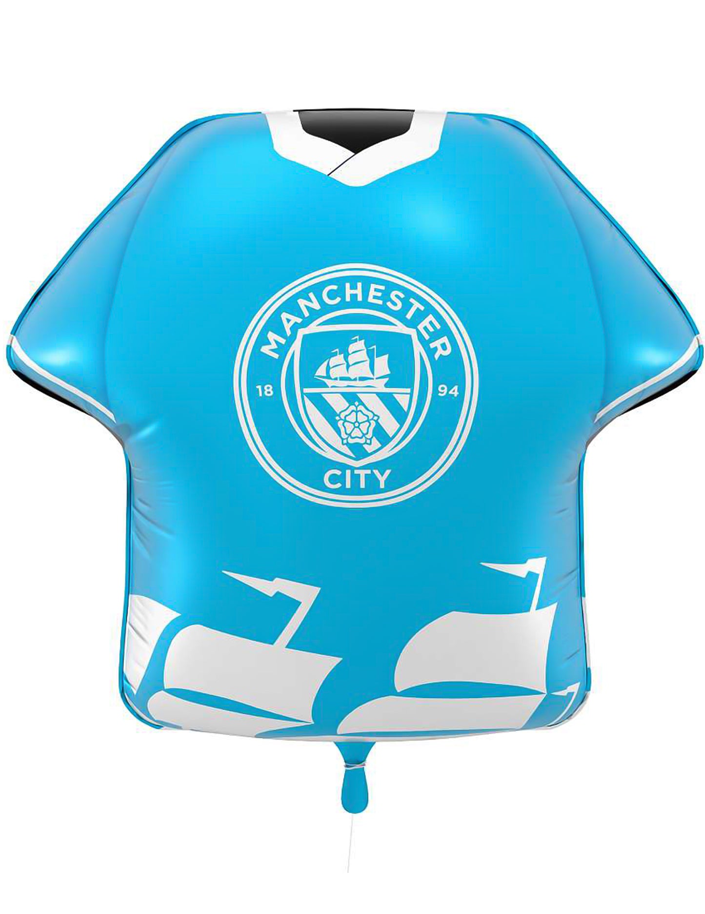 Modri aluminijski balon v obliki dresa Manchester City Football Club 52 x 51 cm