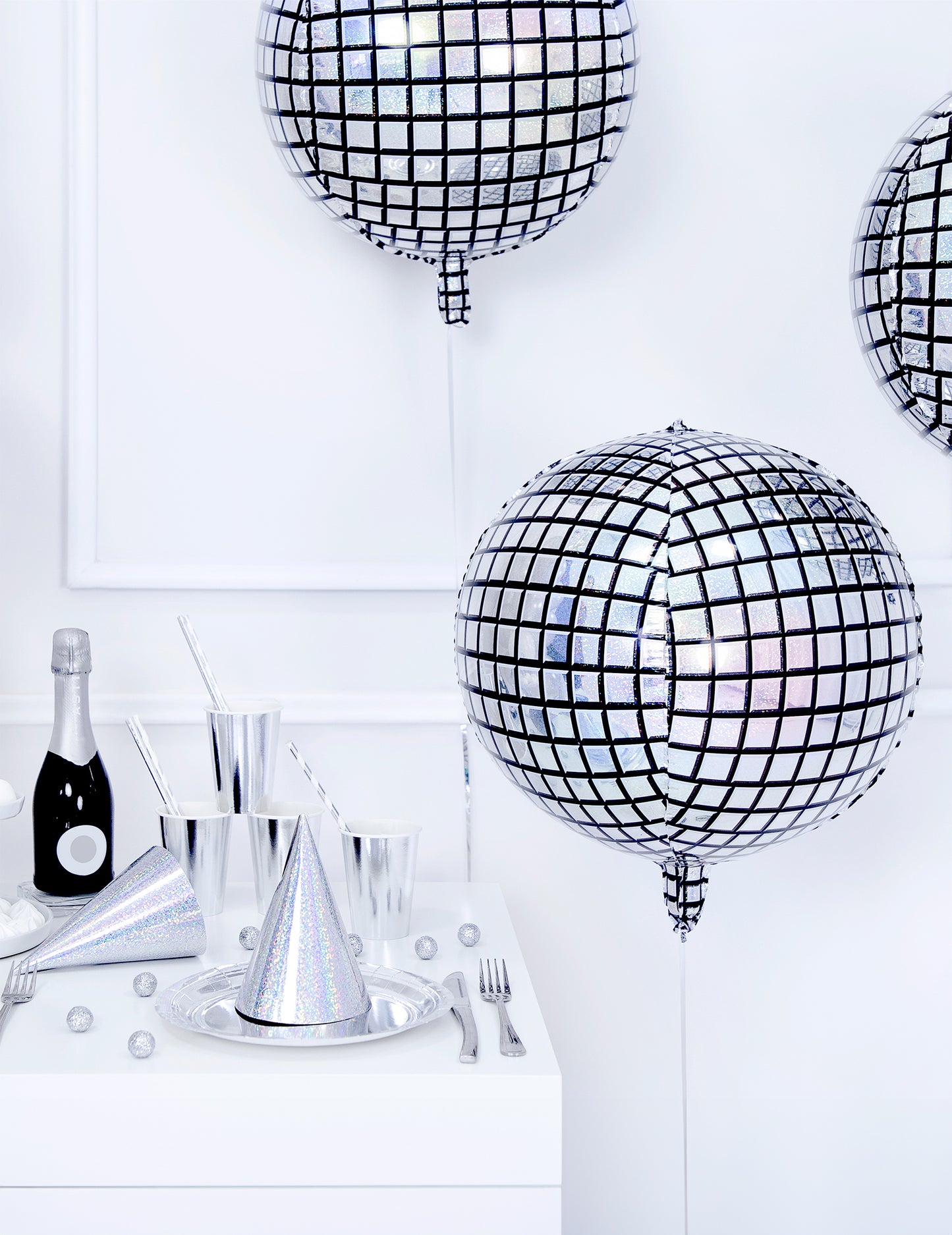 Mise en scène de fête du ballon aluminium boule de disco