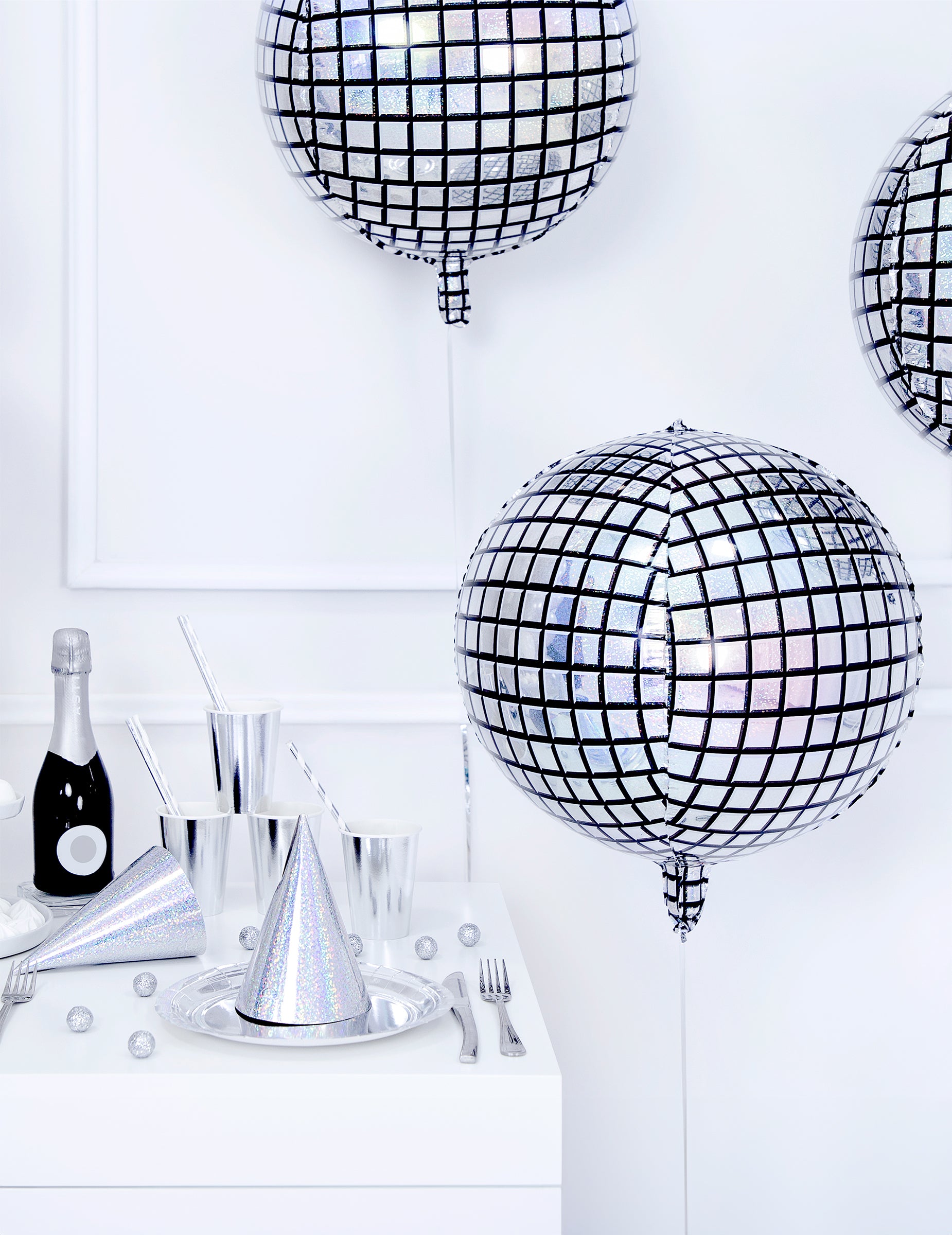 Mise en scène de fête du ballon aluminium boule de disco