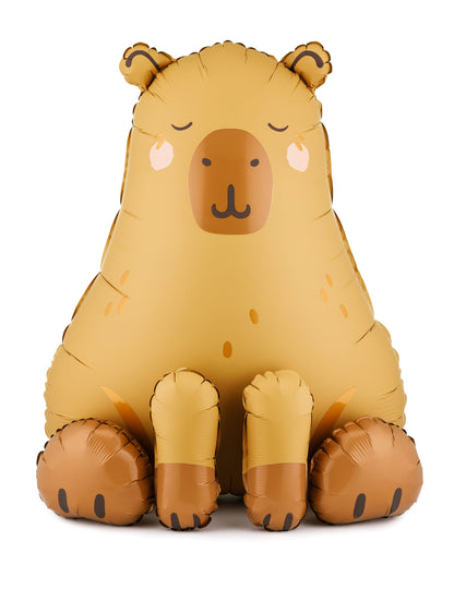 Ballon aluminium Capybara pour fête marron clair