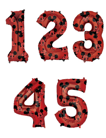Balon iz aluminija v obliki številke Mickey™ 66 cm 