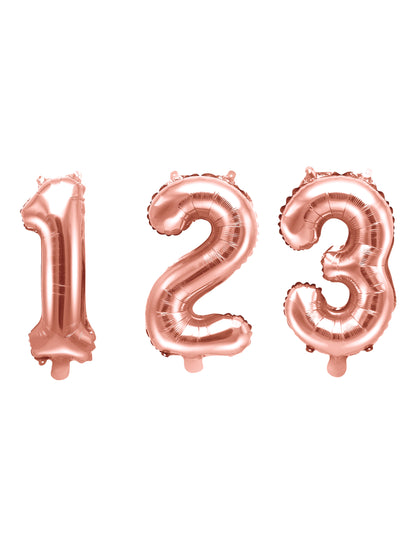 Ballon aluminium chiffre pour fête rose gold
