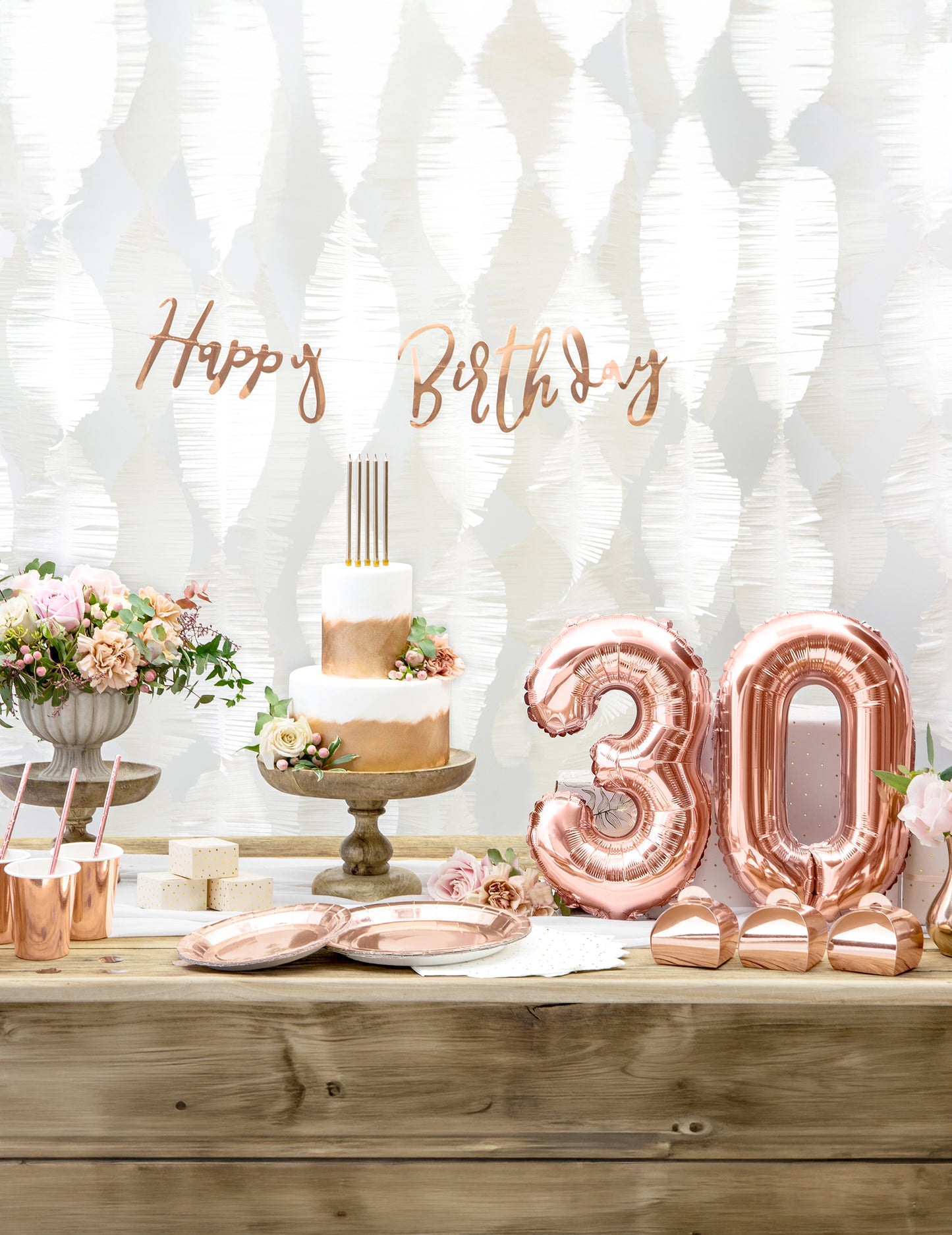 Ballon aluminium chiffre pour anniversaire rose gold