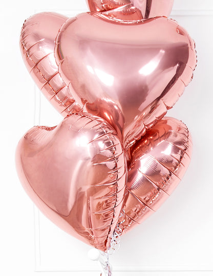 Aluminijast balon rose srce zlato kovinsko 45 cm