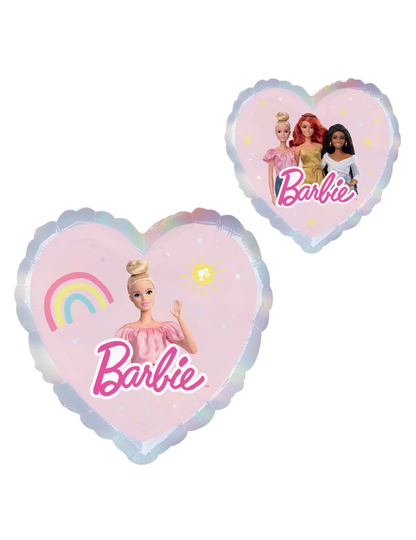 Barvni aluminijasti balon v obliki srca Barbie™ 43 cm 