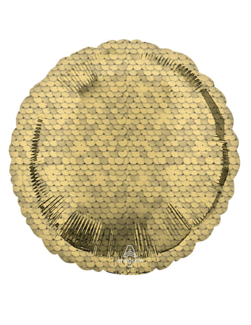 Okrogla aluminijasta krogla z zlatimi luskami, velikost 43 cm