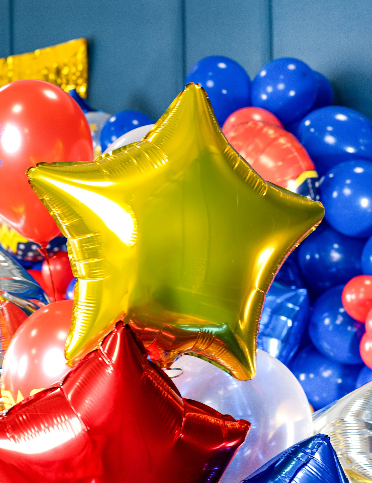 Gros plan du ballon aluminium étoile pour décoration de fête