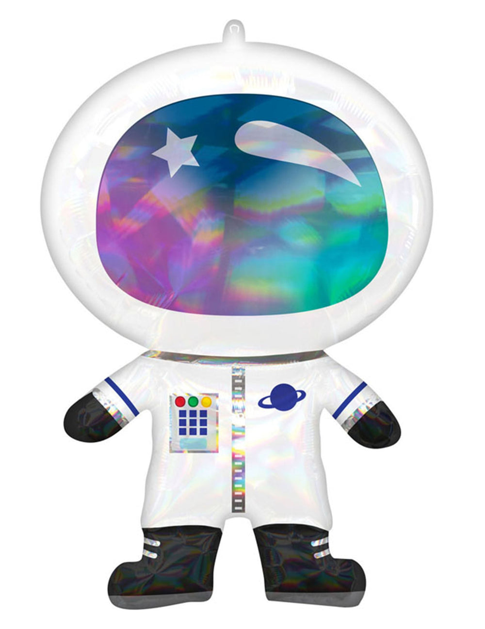 Ballon aluminium astronaute blanc iridescent