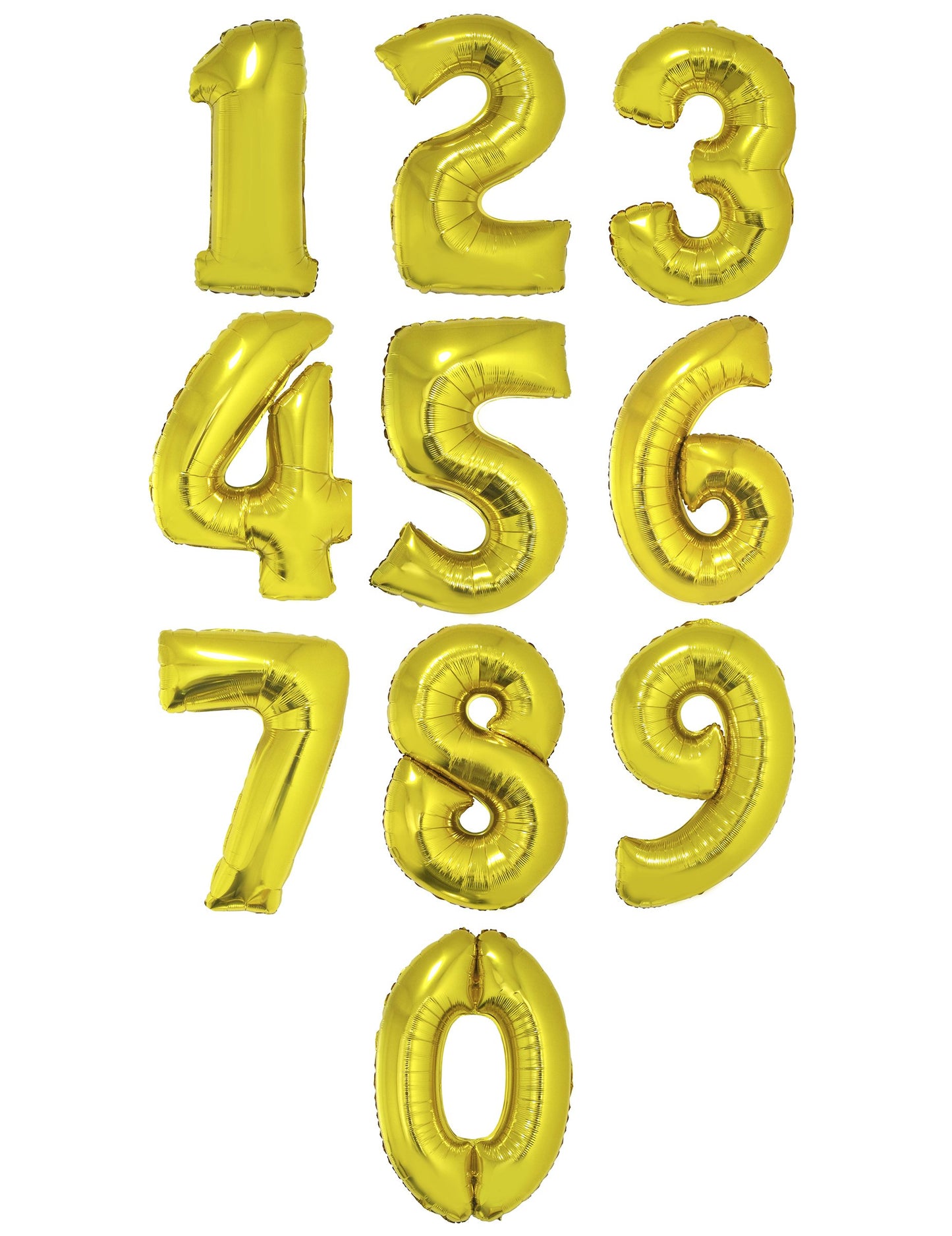 Aperçu des différents chiffres du ballon aluminium chiffre pour fête
