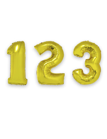 Ballon aluminium chiffre pour fête doré