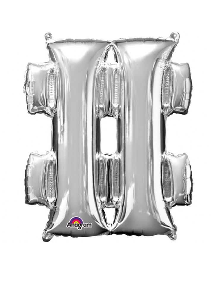 Ogromen aluminijast balon Simbol # za zabavo srebrna
