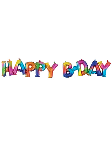 Večbarvni aluminijasti balon za rojstni dan 76 x 25 cm napihljiv na zrak