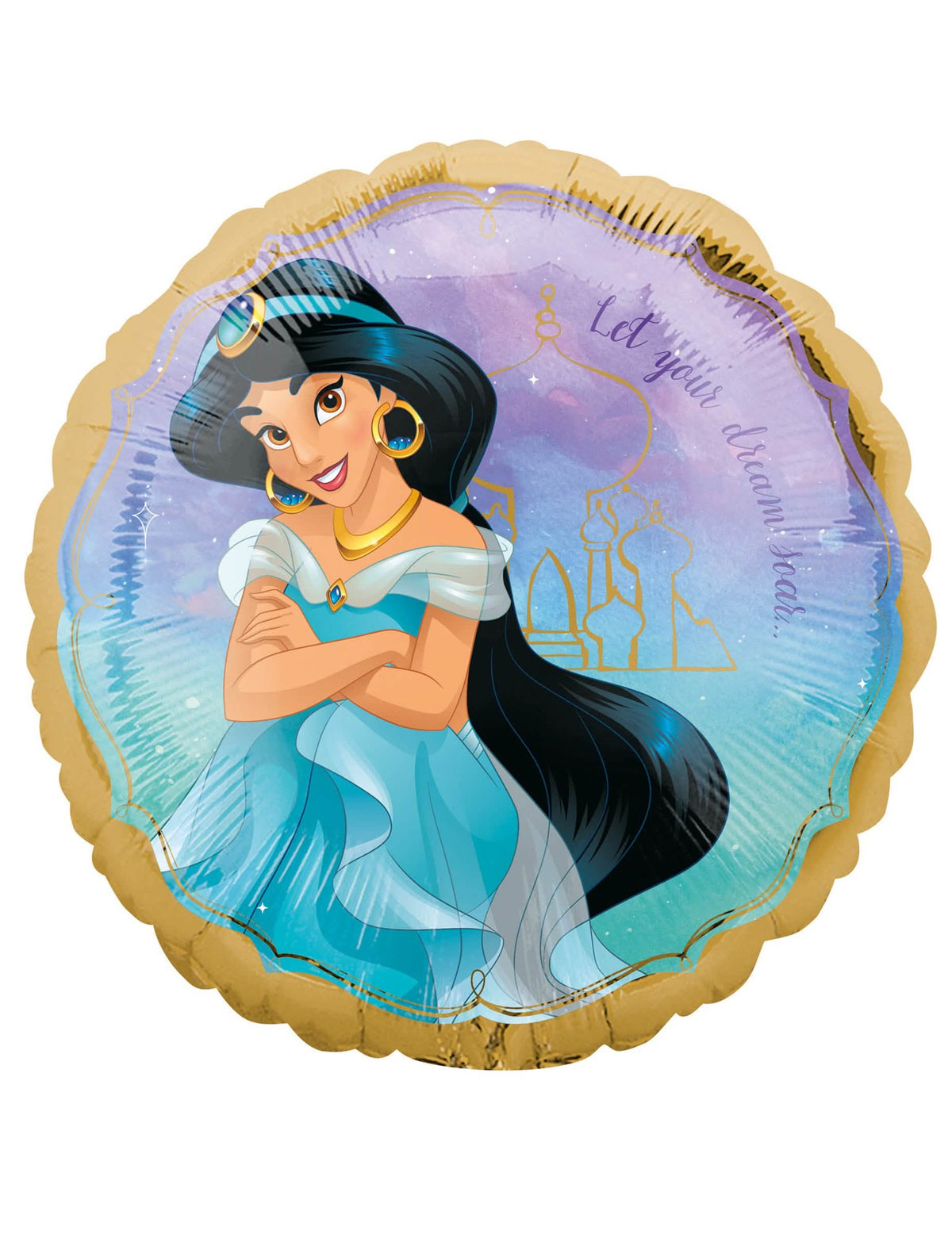 Aluminijasti balon Jasmine Disney za otrok modra in zlata