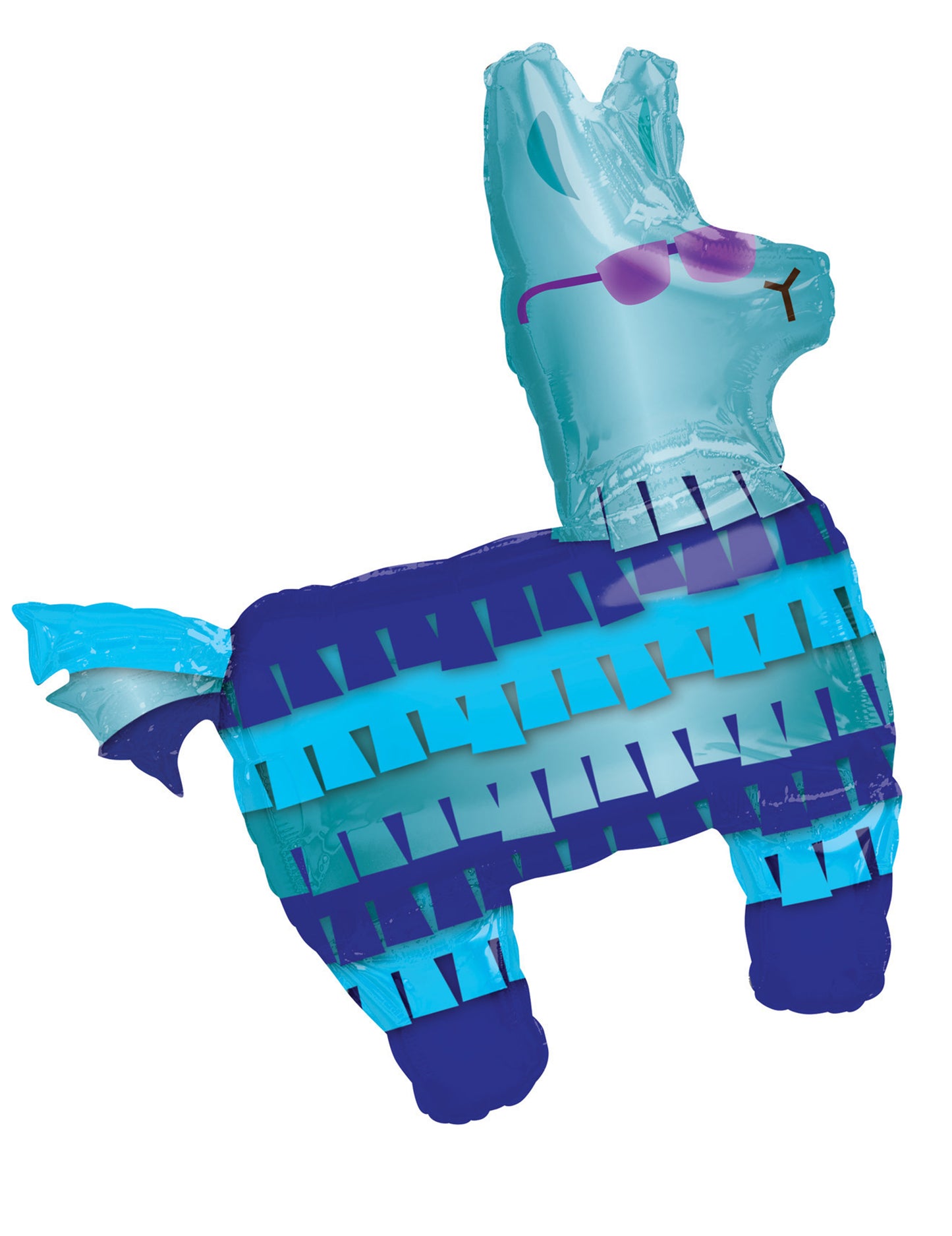 Ballon aluminium lama battle royale pour fête bleu avec lunettes de soleil