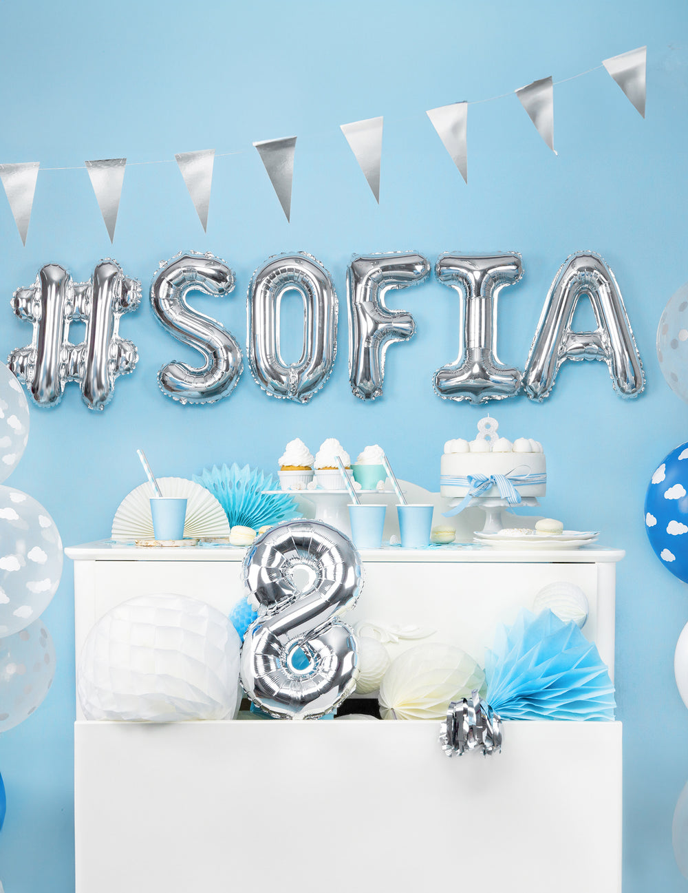 Ballon aluminium lettre pour fête argentée