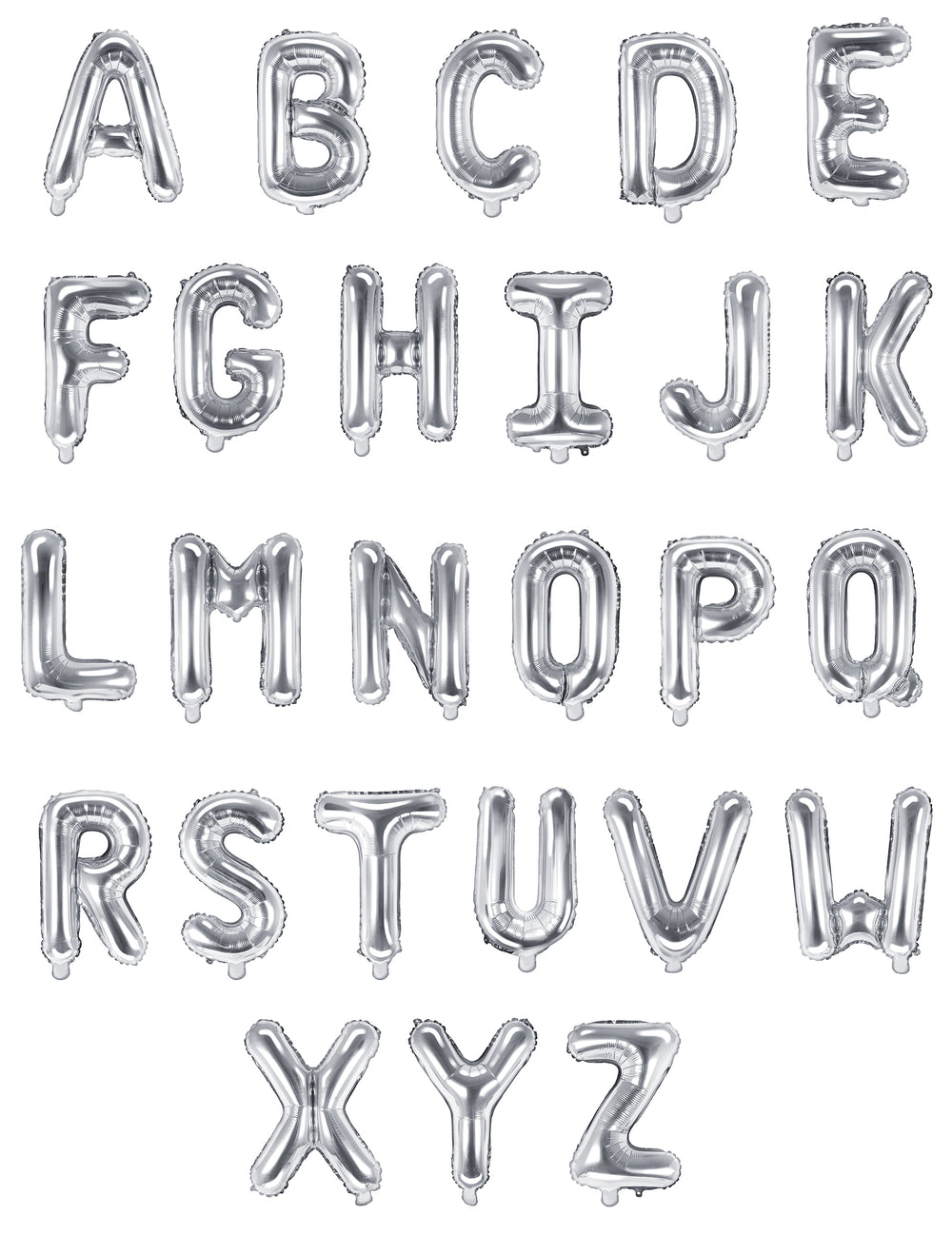 Vue d'ensemble de l'alphabet du ballon aluminium lettre pour fête