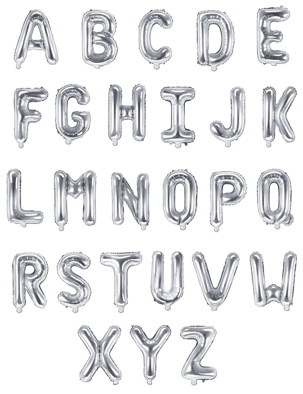 Vue d'ensemble de l'alphabet du ballon aluminium lettre pour fête