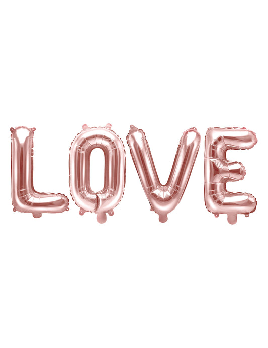 Ballon aluminium lettres LOVE pour fête rose gold