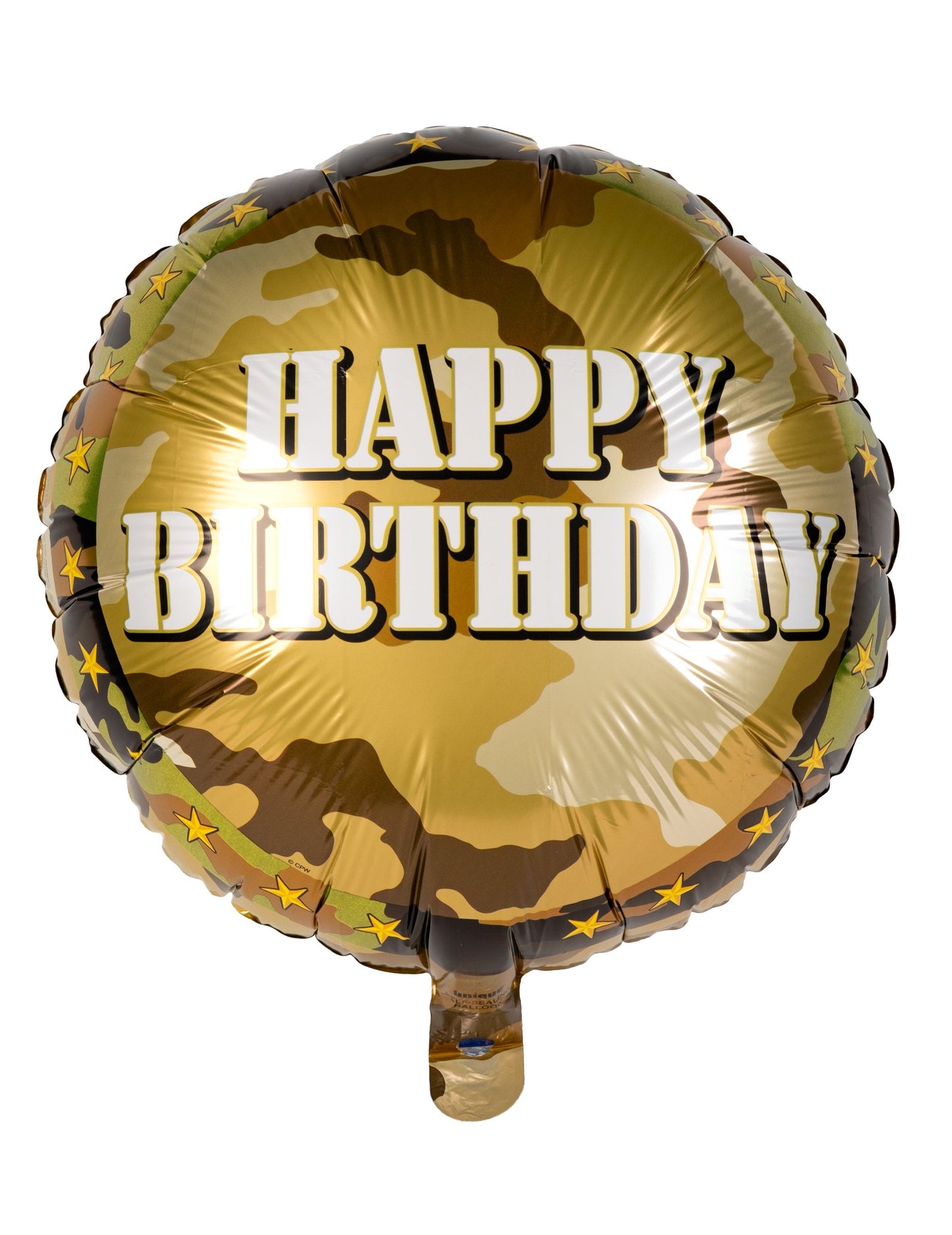 Ballon aluminium militaire pour anniversaire motif camouflage marron et vert