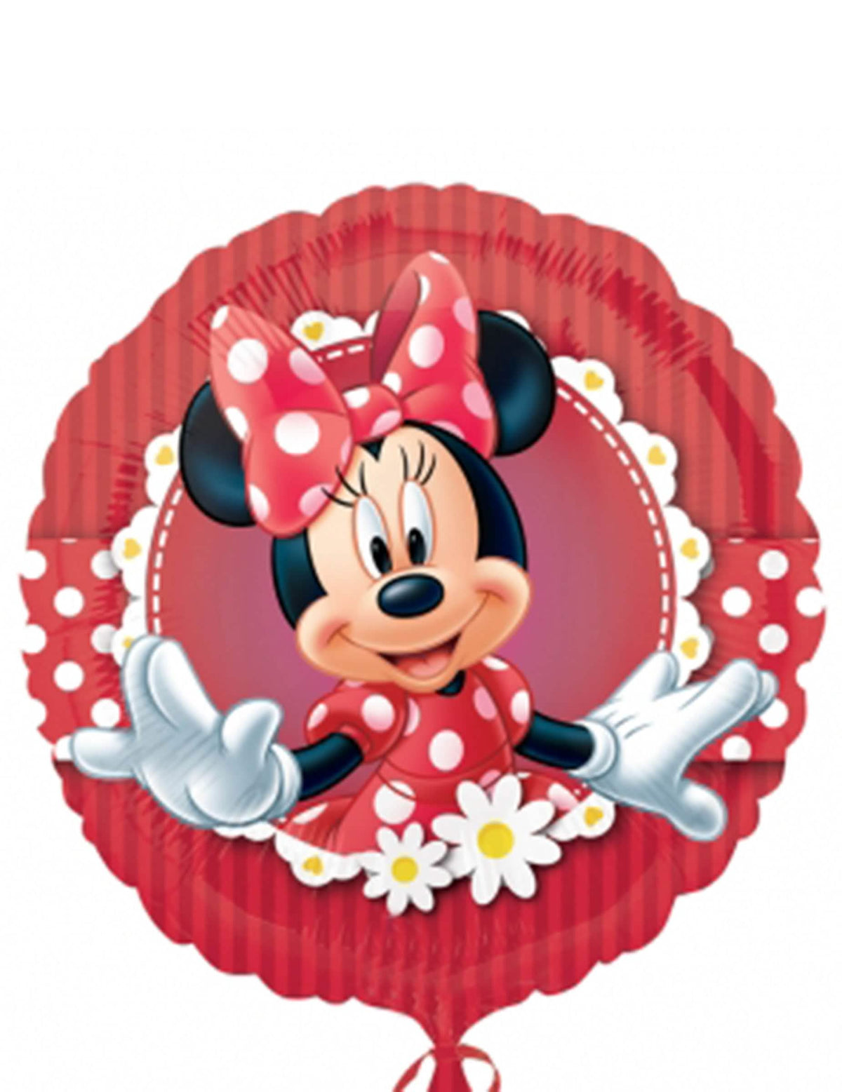 Minnie aluminijski balon za otrok rdeča in bela s pikami in rožami