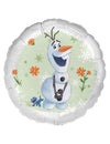 Aluminijasti balon Olaf Ledeno Kraljestvo za otroka, bela in zelena z motivi rož