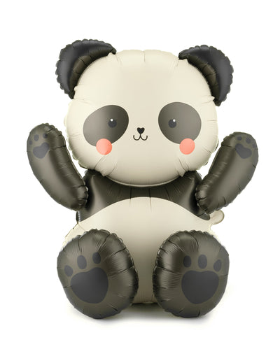 Ballon aluminium Panda pour fête noir et blanc