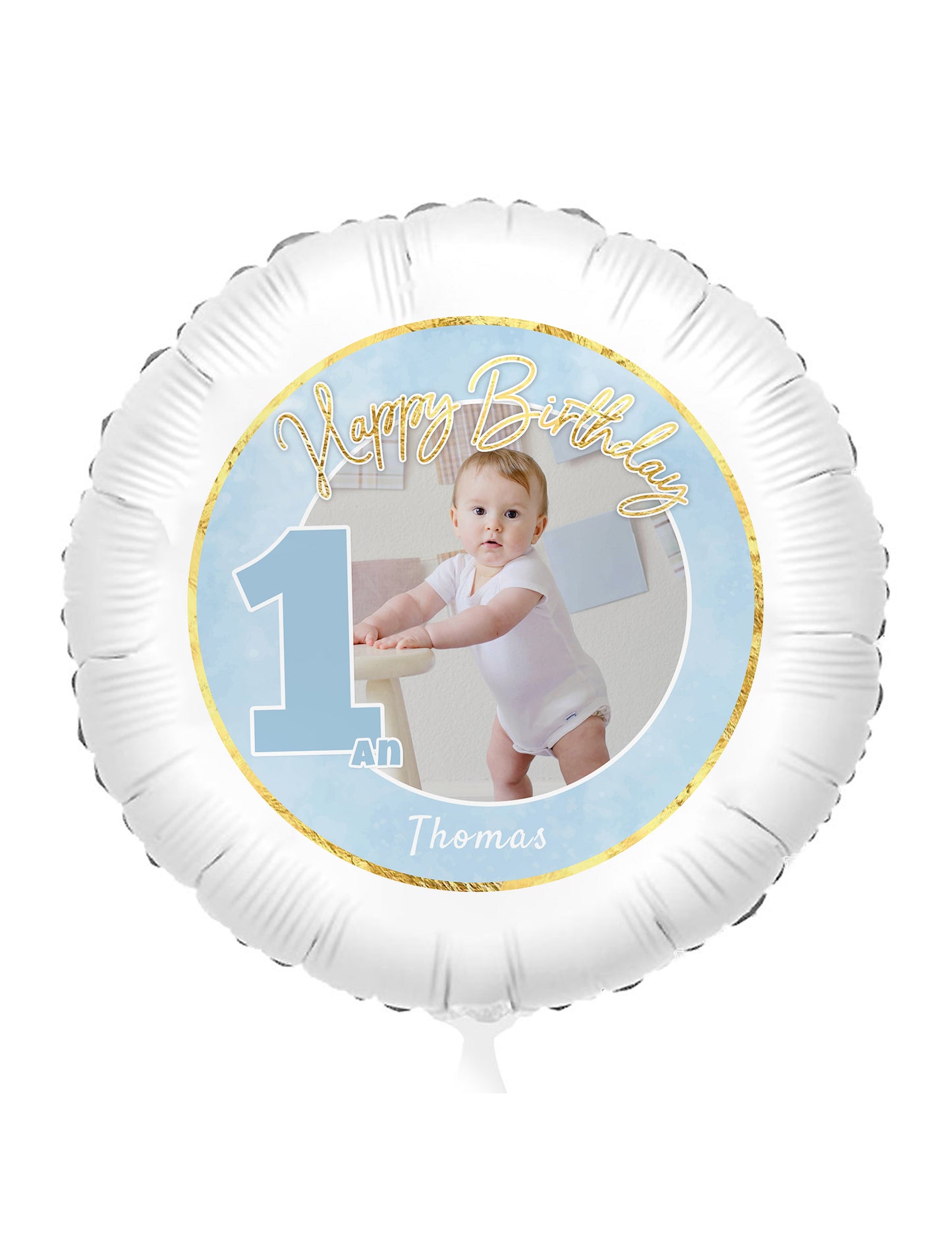 Prilagodljiv aluminijast balon 1 leto modro-zlat 50 cm