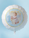Prilagodljiv aluminijast balon 1 leto modro-zlat 50 cm