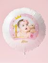 Prilagodljiv aluminijast balon 1 leto roza in zlata 50 cm