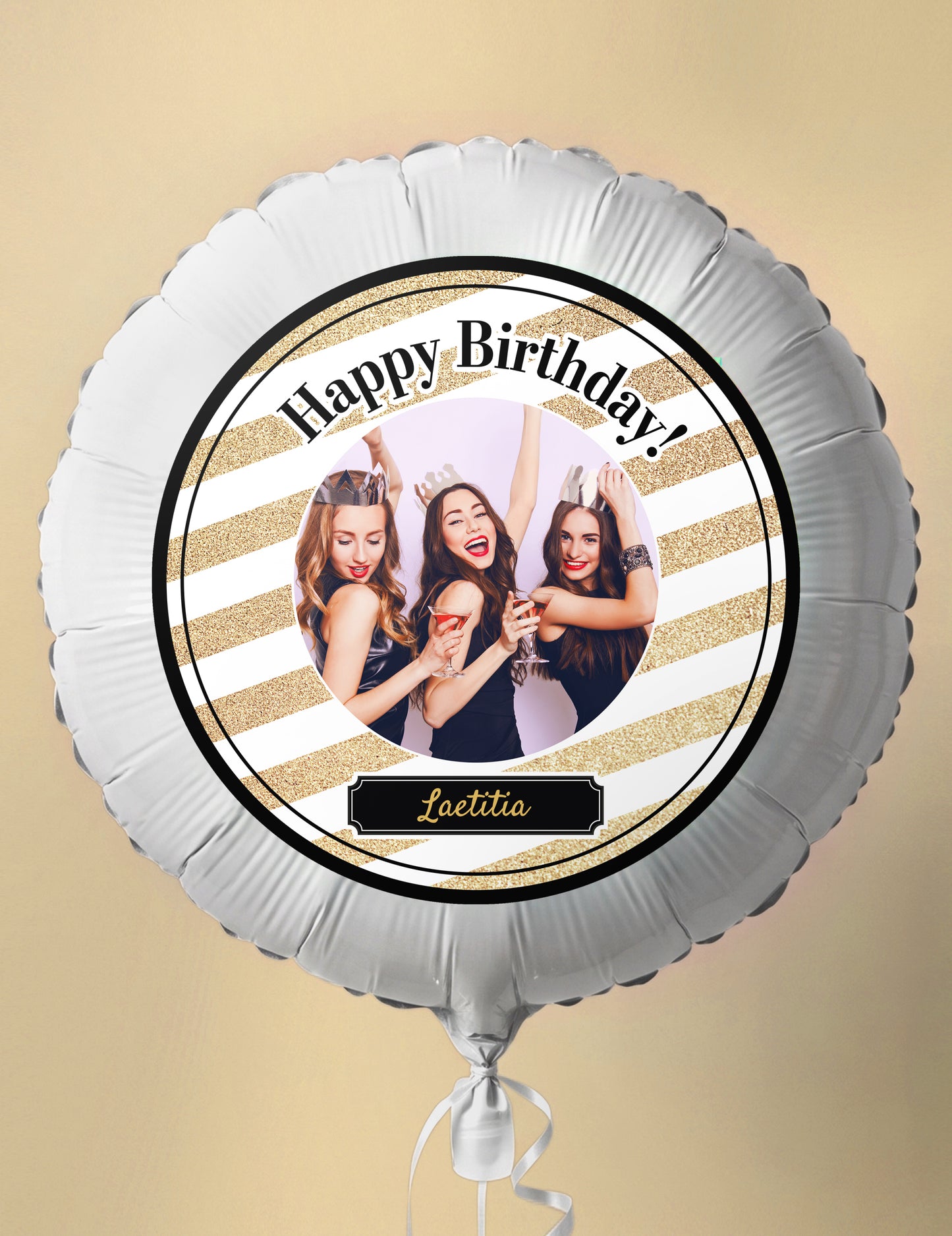 Prilagodljiv aluminijast balon črn in zlat 50 cm