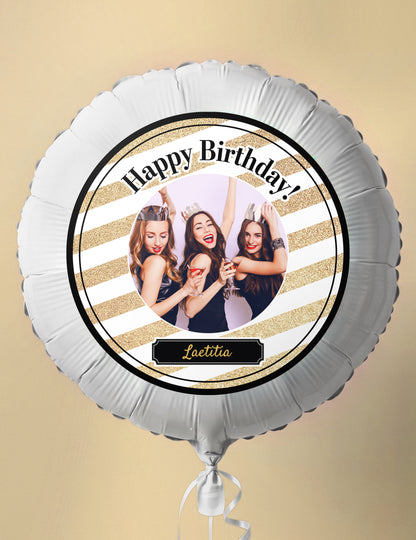 Prilagodljiv aluminijast balon črn in zlat 50 cm
