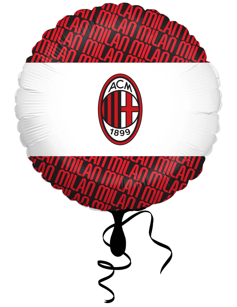 okrogel aluminijast balon ac milan rdeča črno in belo
